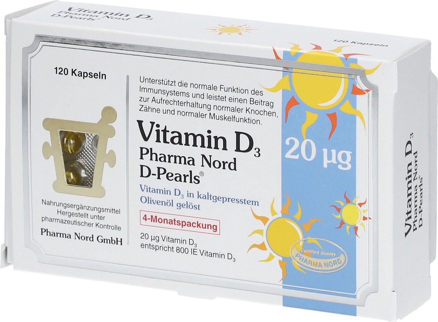 Vitamin D3 Pharma Nord 20 µg Kapseln 120 St