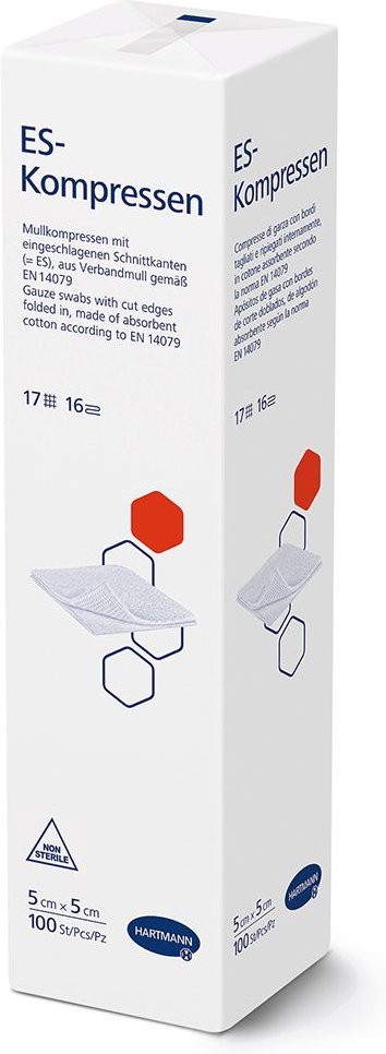 Es-Kompressen unsteril 5x5 cm 16fach 100 St Kompressen