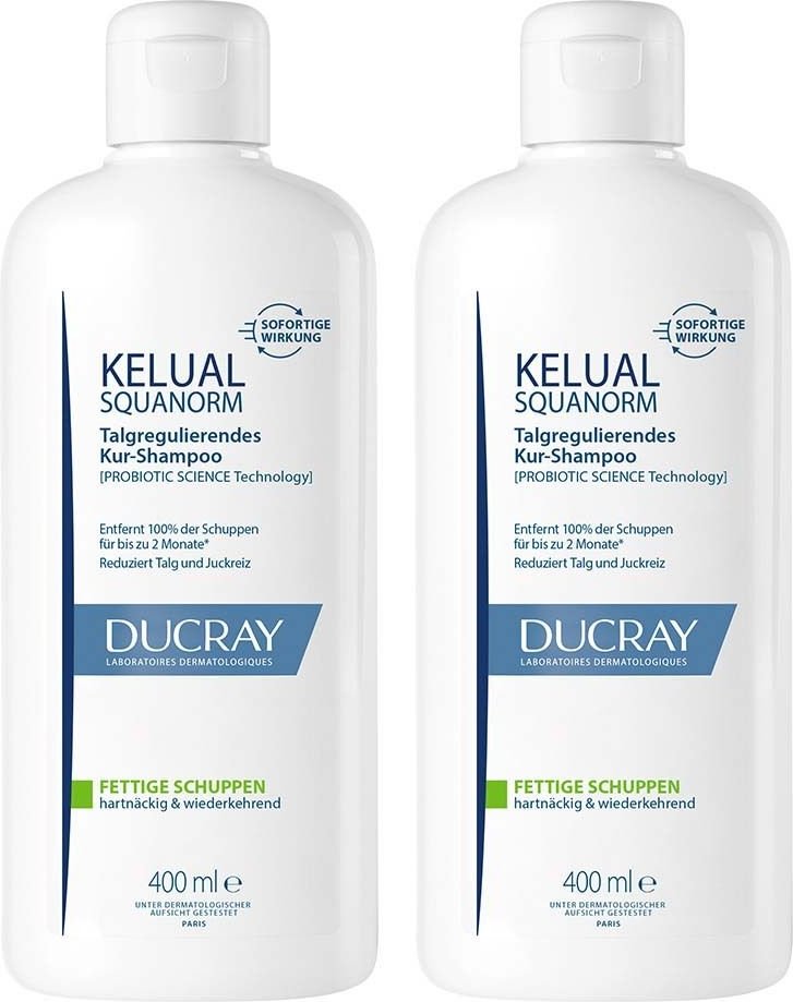 Ducray Kelual Squanorm Anti-Schuppen Shamp.fettig 400ml x2 2x400 ml Shampoo