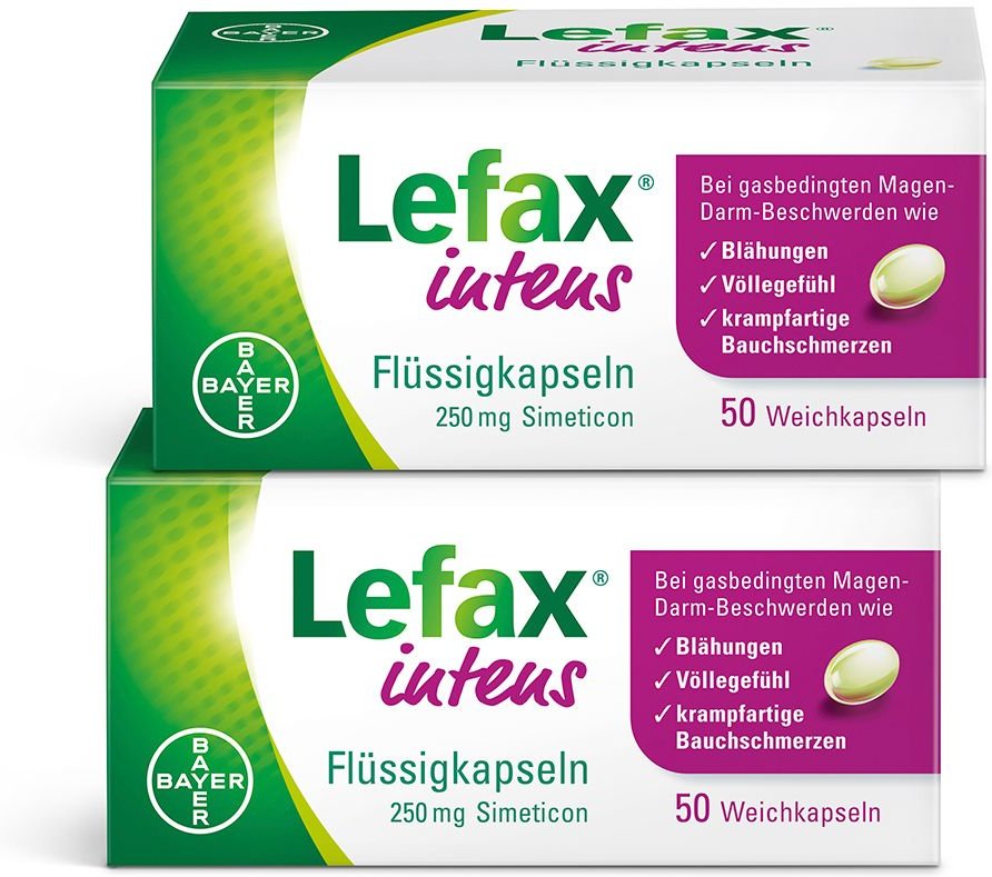 2er Set Lefax intens Flüssigkapseln bei Blähungen und Völlegefühl 2x50 St Weichkapseln