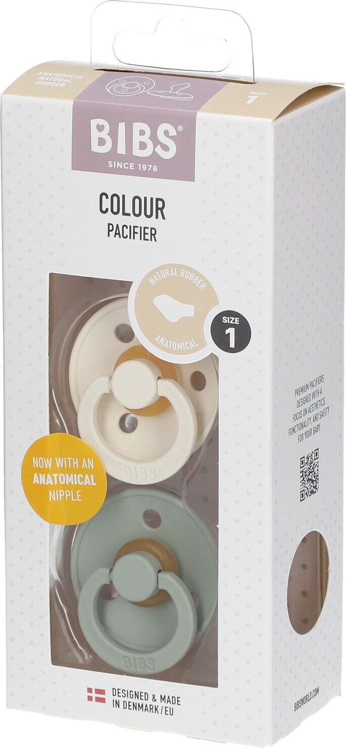 Thumbnail - Bibs Fopspeen Anatomic Ivory - Sage 0-6 Maanden 2 St Sauger