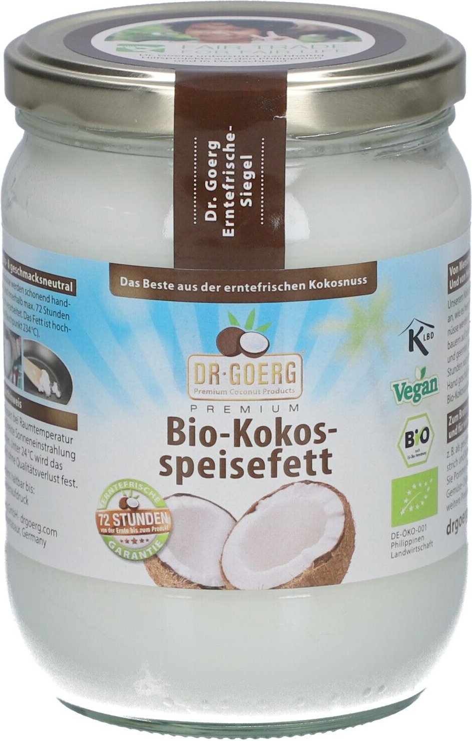 Bio-Kokosöl Neutral / Bio-Kokosspeisefett, desodoriert 500 ml Nicht relevant