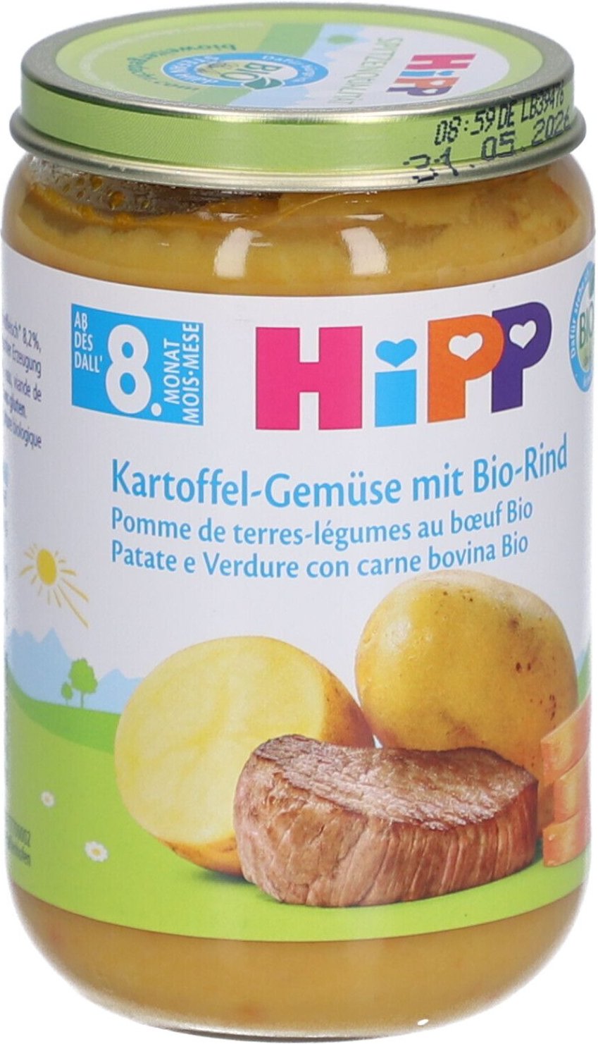 Hipp Kartoffel-Gemüse mit Bio-Rind 220 g Futter