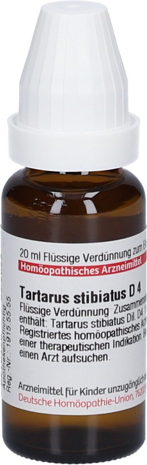 Tartarus Stibiatus D 4 Dilution 20 ml