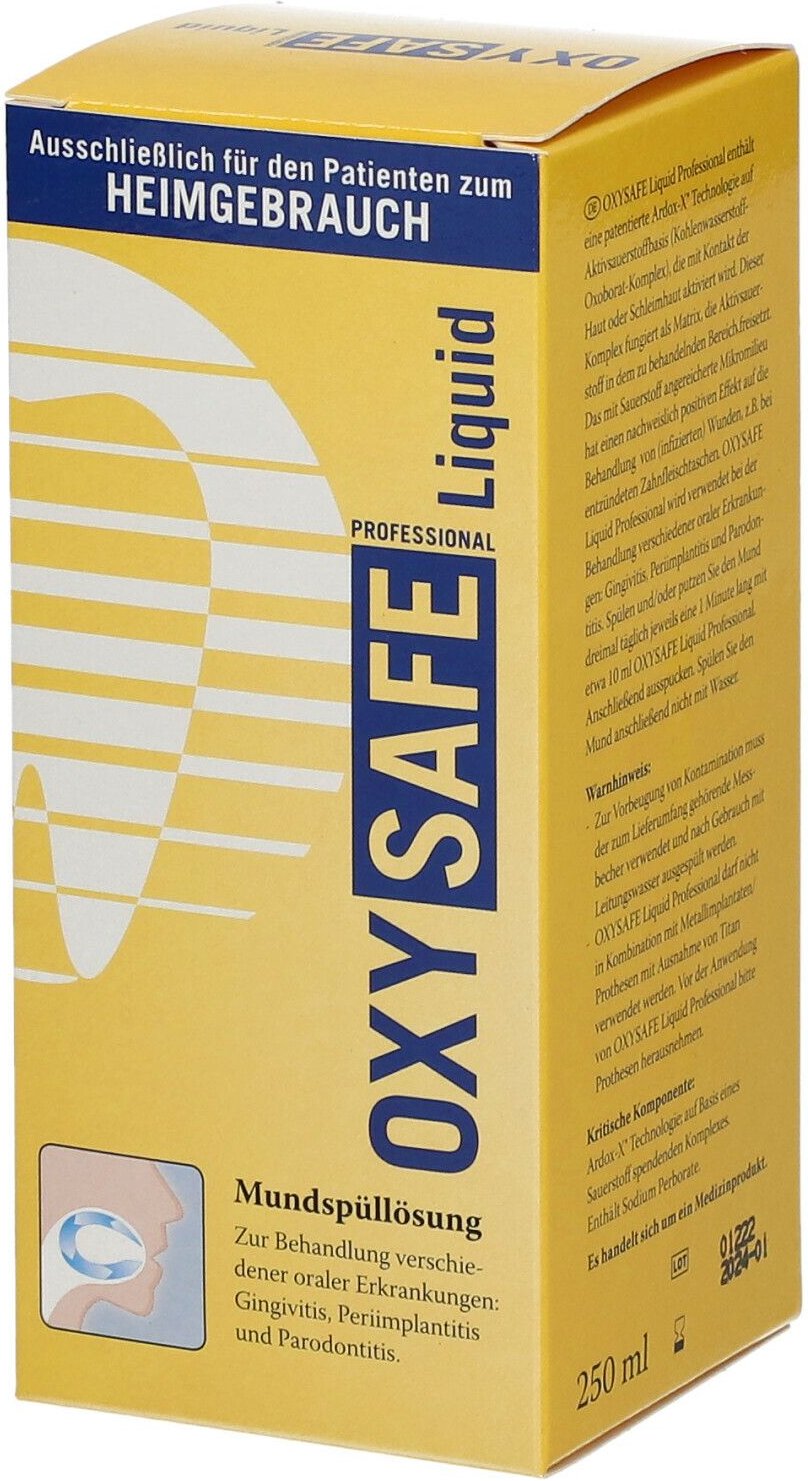 Oxysafe Liquid Prof.Mundspülung Zahnarzt Version 250 ml Mundwasser