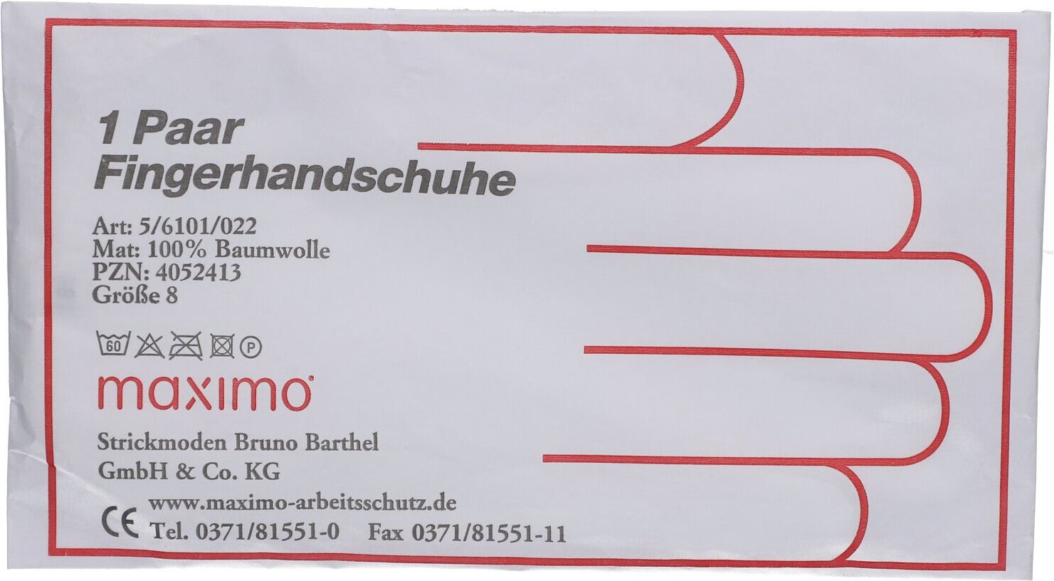 Handschuhe Strick Baumwolle Gr. 8 dünn 2 St