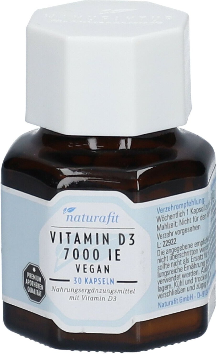 Naturafit Vitamin D3 7000 I.e. vegan Kapseln 30 St