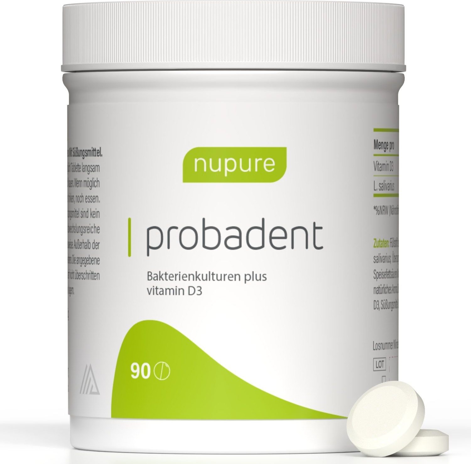 Nupure probadent Probiotikum Mundflora lemon Lut. 90 St Lutschtabletten