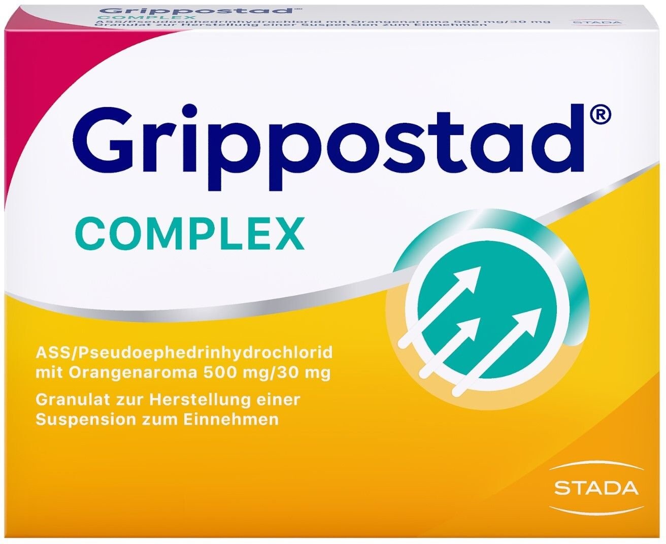 Grippostad Complex ASS/Pseudoeph.500/30 mg Orange 20 St Granulat zur Herstellung einer Susp. zum Einnehmen