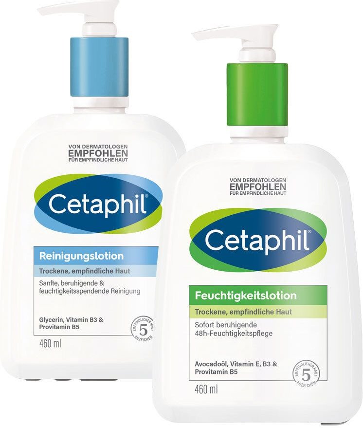 Thumbnail - Cetaphil Feuchtigkeitslotion + Reinigungslotion 2x460 ml Lotion