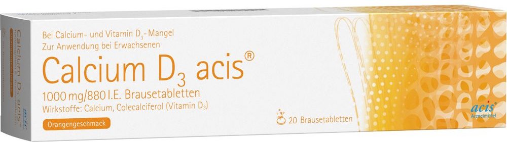 Calcium D3 acis 1000 mg/880 I.e. Brausetabletten 20 St