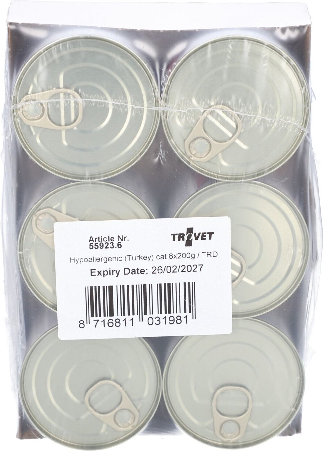 Trovet Trd Hypoallergenic Cat Turkey 6x200g 6x200 g Futter