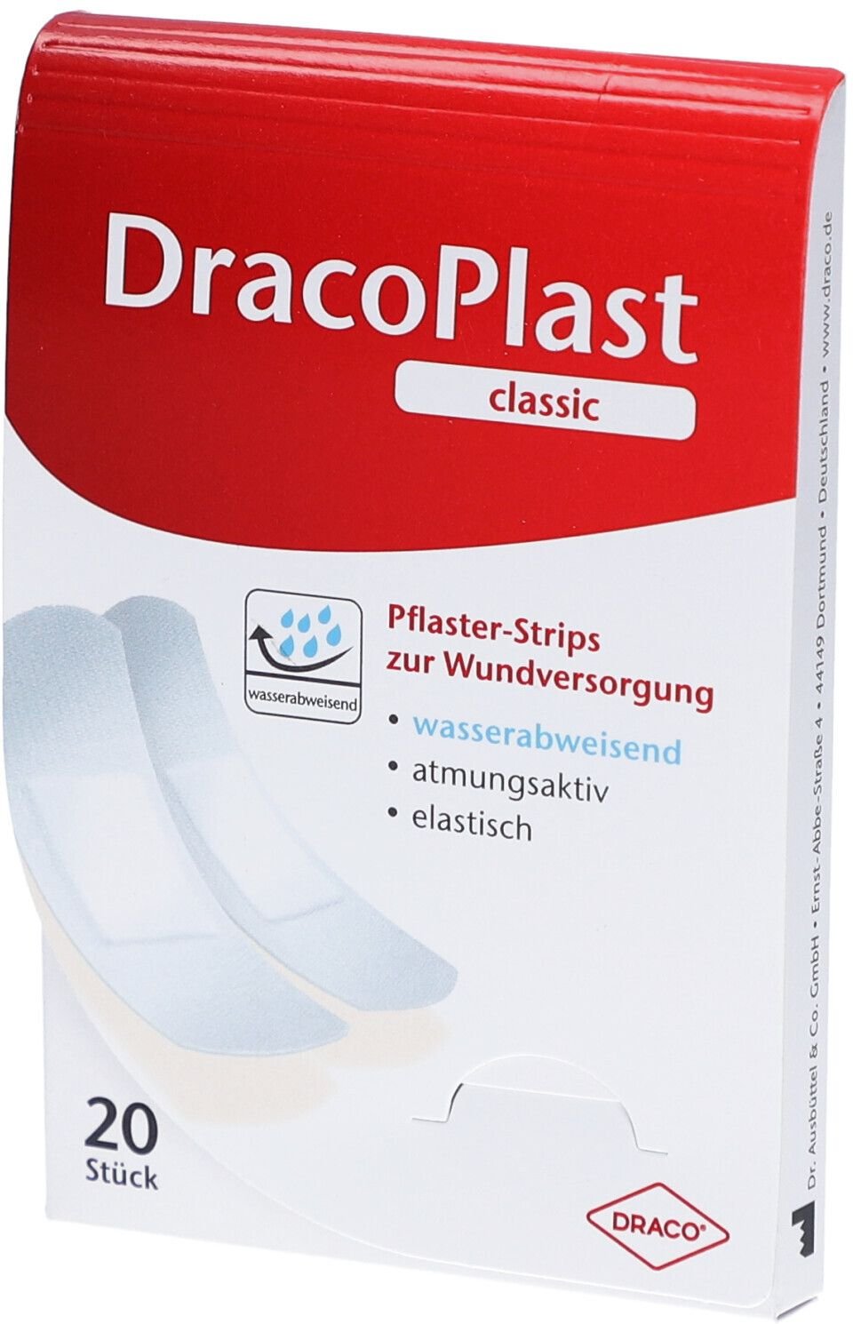 Dracoplast Classic Pflasterstrips weiß 20 St Pflaster