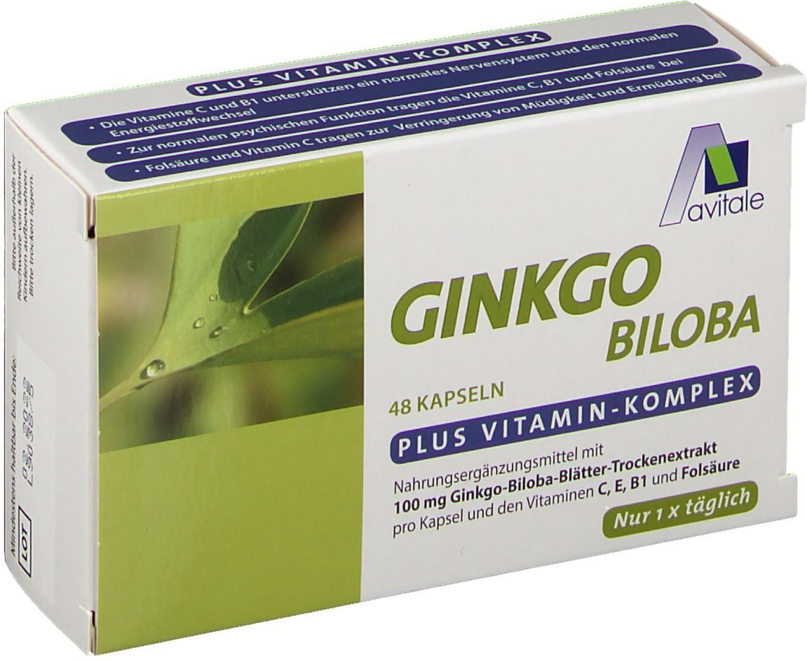 Ginkgo 100 mg Kapseln+B1+C+E 48 St Kapseln