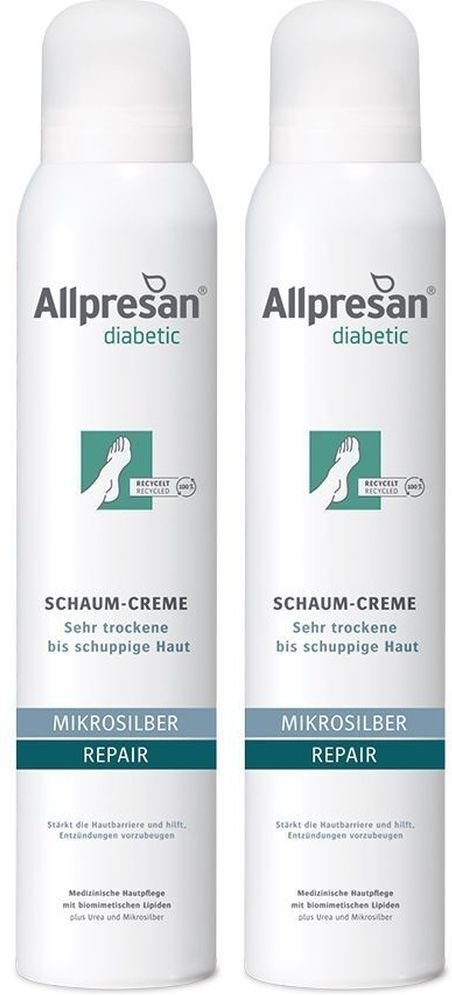 Allpresan diabetic Mikrosilber+Repair Schaum-Creme 2x 2x200 ml Schaum