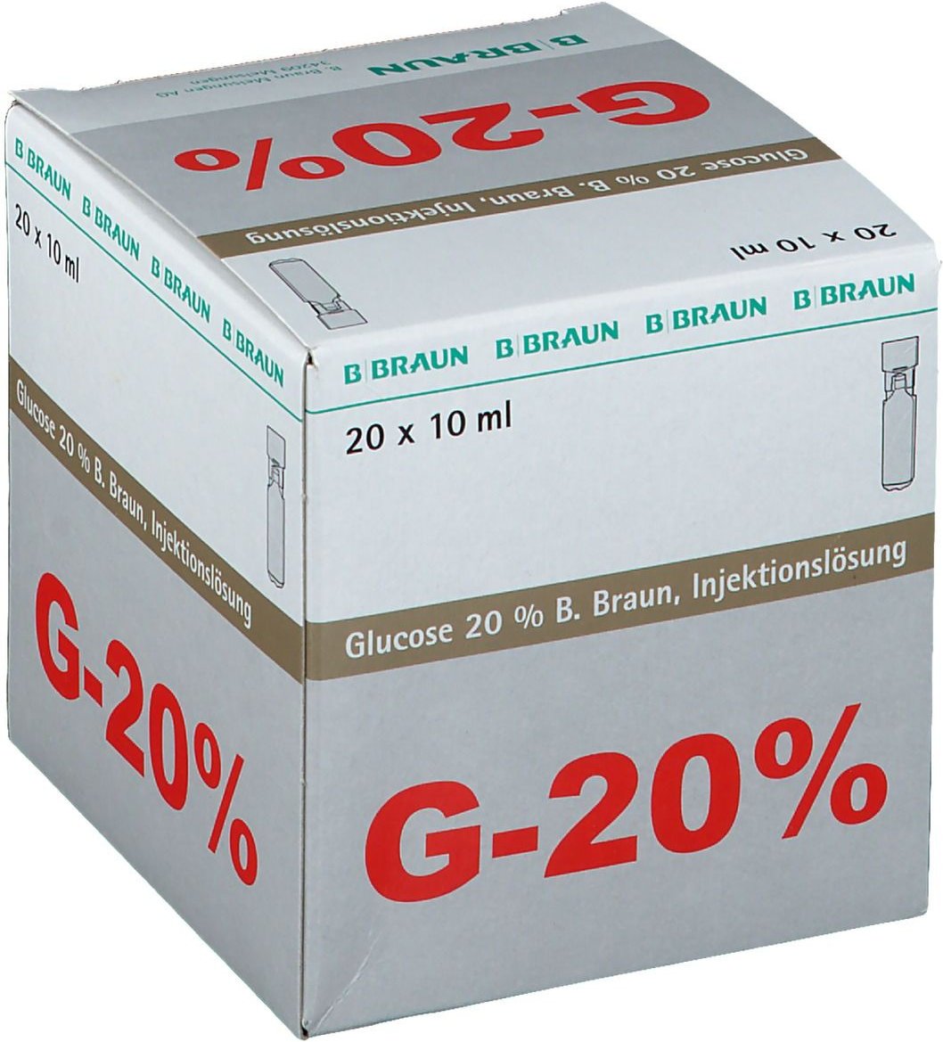 Glucose 20% B.Braun Mini Plasco connect Inj.-Lsg. 20x10 ml Injektionslösung
