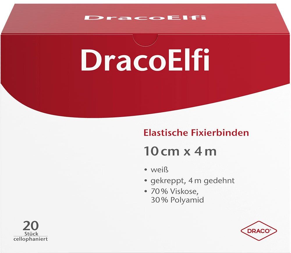 Dracoelfi elast.Fixierbinde 10 cmx4 m gekrep.cello 1 St Binden
