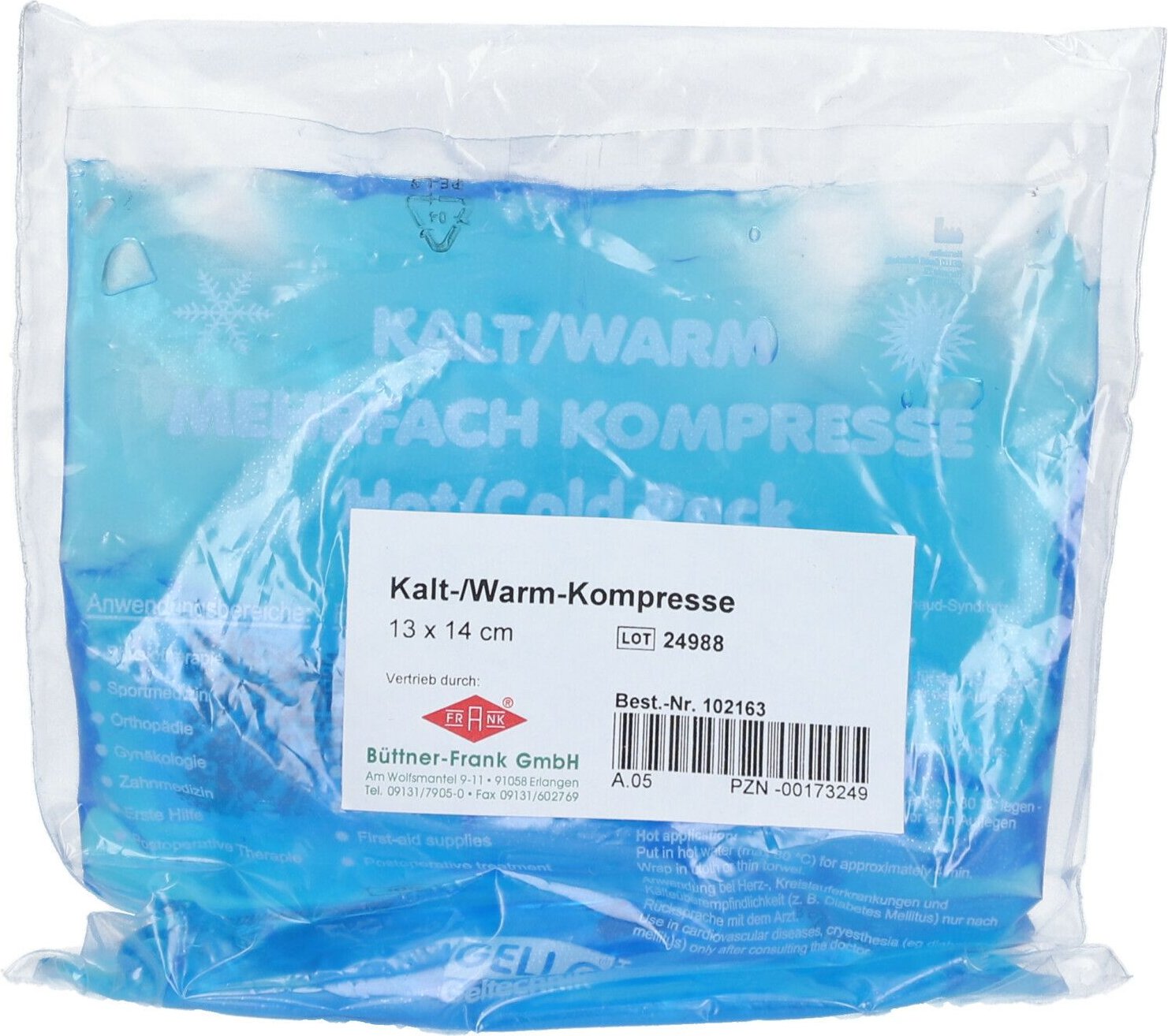 Kalt-Warm Kompresse 13x14 cm 1 St Kompressen