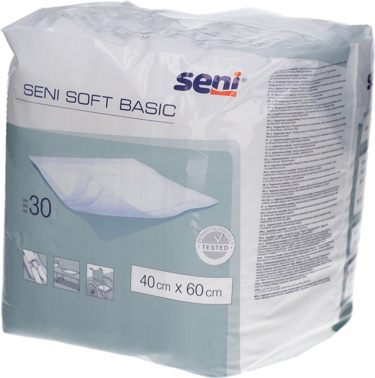 Seni Soft Basic Bettschutzunterlage 40x60 cm 30 St Unterlagen