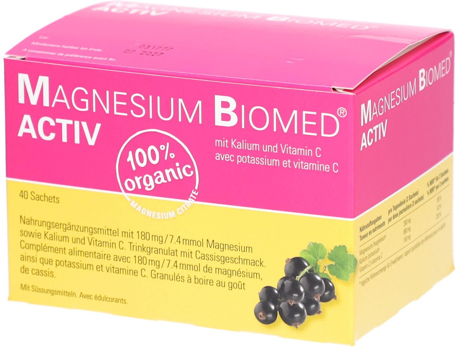 Magnesium Biomed Activ Gran Btl 40 Stk St Granulat