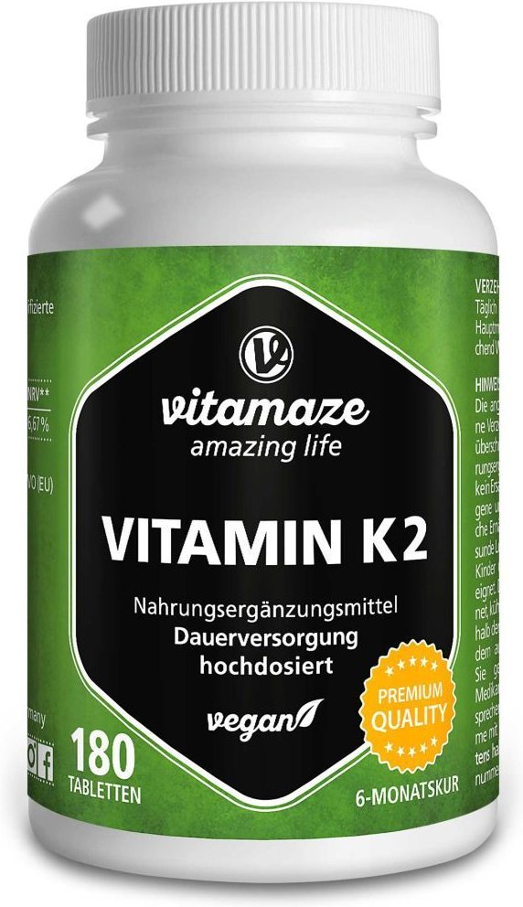 Vitamin K2 200 µg MK-7 vegan hochdosiert Tabletten