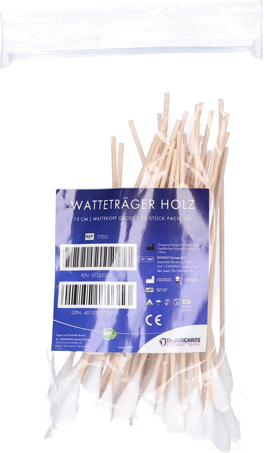 Wattestäbchen Holz 15 cm großer Kopf 50 St Stäbchen