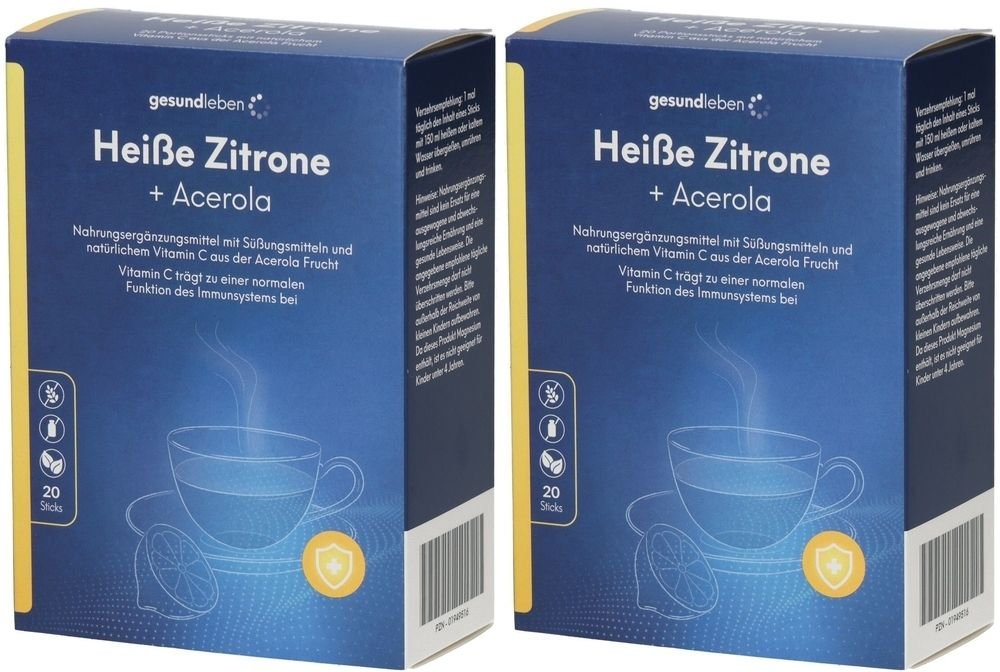 Gesund Leben heiße Zitrone+Acerola Pulver 2x 2x20 St