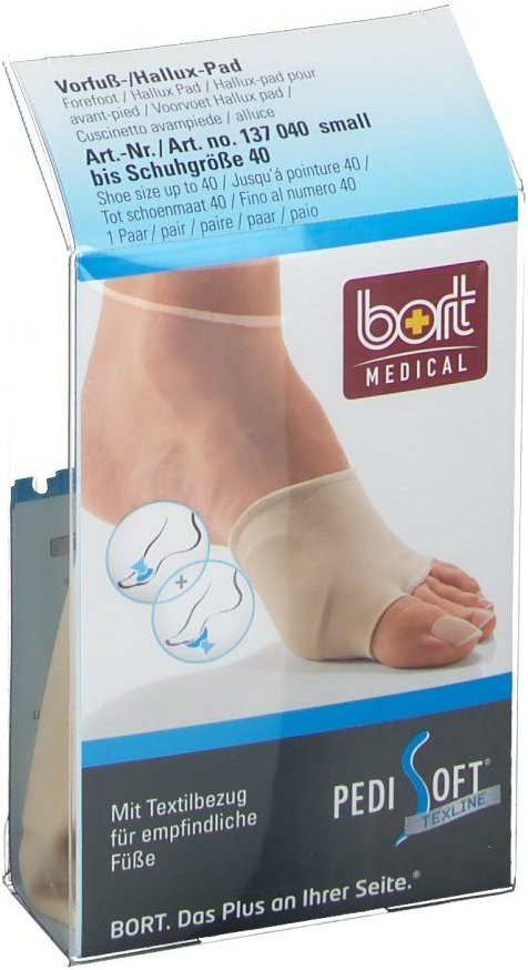 Bort PediSoft TexLine Vorfuß-u.Hallux Pad small 2 St Bandage(s)