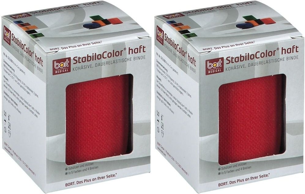 Bort StabiloColor haft Binde 8 cm rot 2x 2x1 St Binden