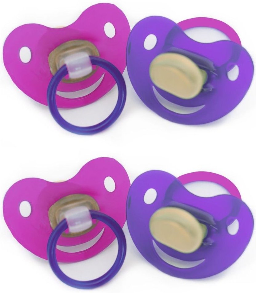 Beruhigungssauger Kirsche Lat.6-18 M.bicol.pink 2x 2x2 St