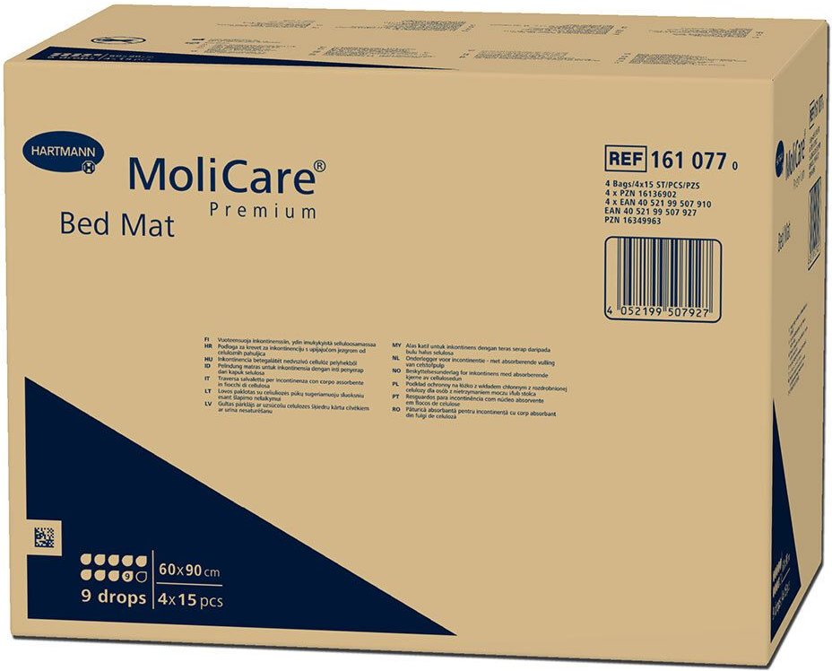 Molicare Premium Bed Mat 9 Tropfen 60x90 cm 4x15 St Unterlagen