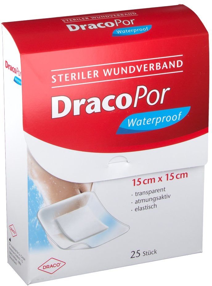 Dracopor waterproof Wundverband 15x15 cm steril 25 St Pflaster