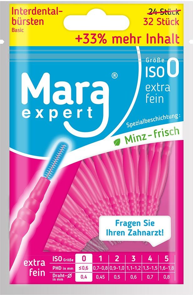 Mara Expert Basic Interdentalbürste ISO 0 - Pink 24 + 6 Stück 24+6 St Zahnbürste
