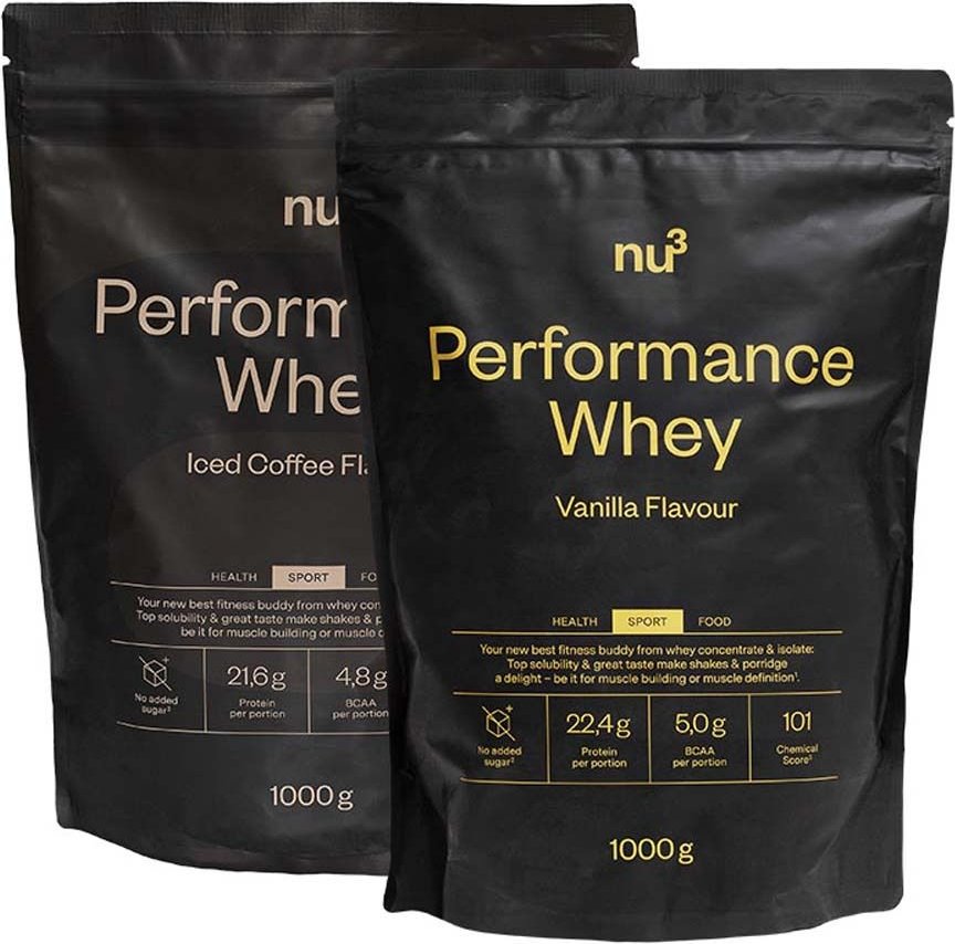 nu3 Performance Whey Probierpaket Vanille + Iced Coffee 2x1000 g Pulver