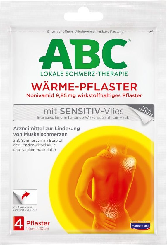 ABC Wärme-Pflaster sensitive-Vlies Hansaplast med 4 St Pflaster