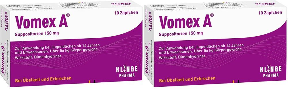 Vomex A 150 mg Suppositorien Doppelpack 2x10 St