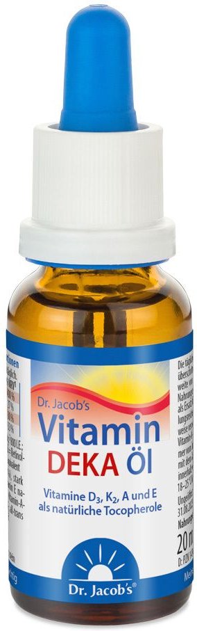 Vitamin Deka Öl D3+K2+A+E.Dr.Jacob's Tropf.z.Einn. 20 ml Tropfen zum Einnehmen