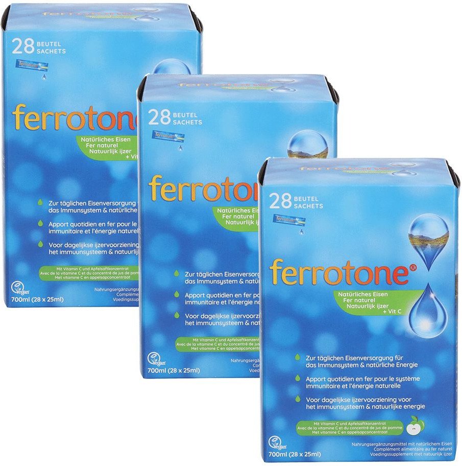 Ferrotone Natuerl Eisen AP 3er-Pack 3x28x25 ml Beutel
