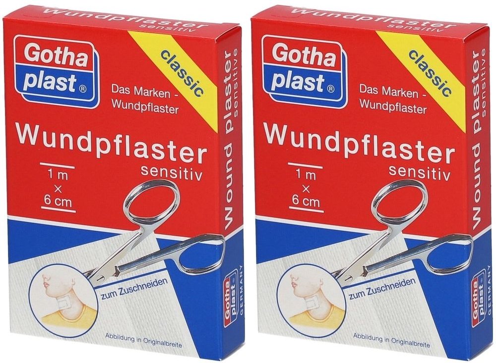 Gothaplast Wundpfl.sensitiv 6 cmx1 m geschnitten 2x 2x1 St Pflaster