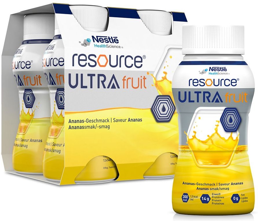 Resource Ultra Fruit Ananas flüssig 4x200 ml Flüssigkeit