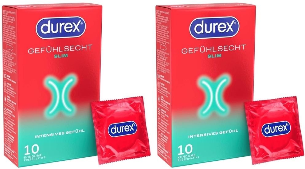 Durex Gefühlsecht Slim Kondome 2x 2x10 St
