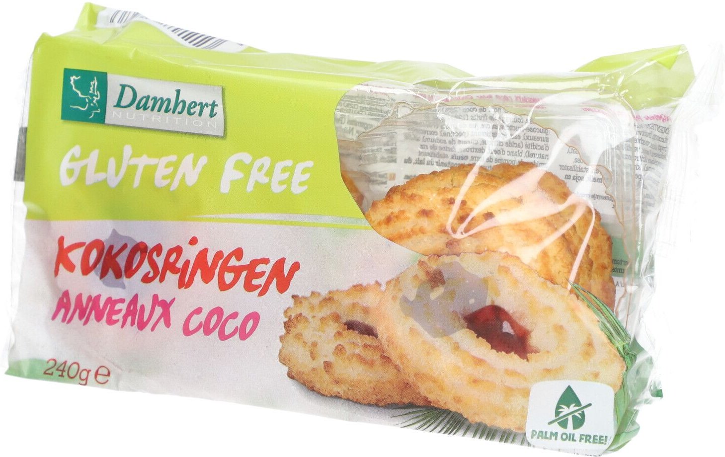 Damhert Glutenvrije Kokosringen Fruit 240 g Kekse