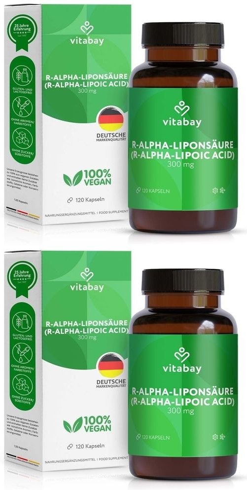 R-Alpha-Liponsäure 300 mg mit Thioctsäure Kapseln 2x 2x120 St