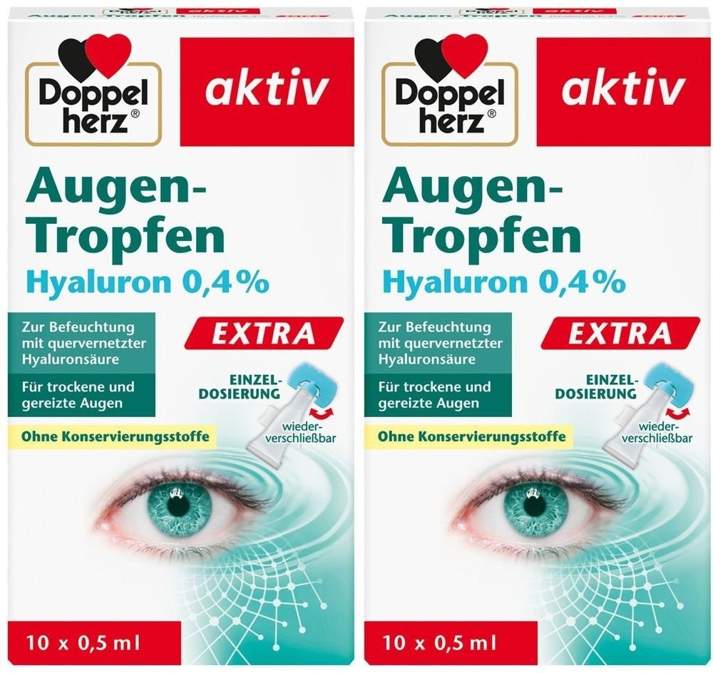 Doppelherz Augen-Tropfen Hyaluron 0,4% Extra 2x 2x10x0,5 ml Tropfen