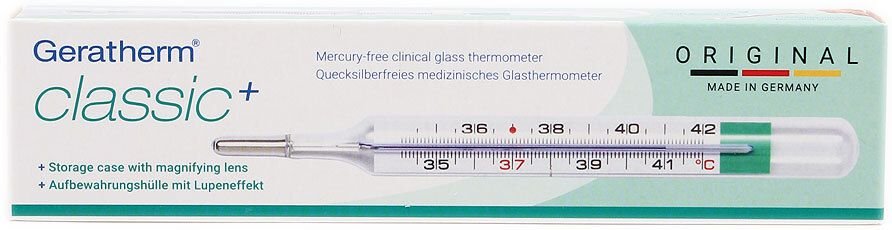 Geratherm classic XL o.Quecksilber Fieberth.m.Lupe 1 St Thermometer
