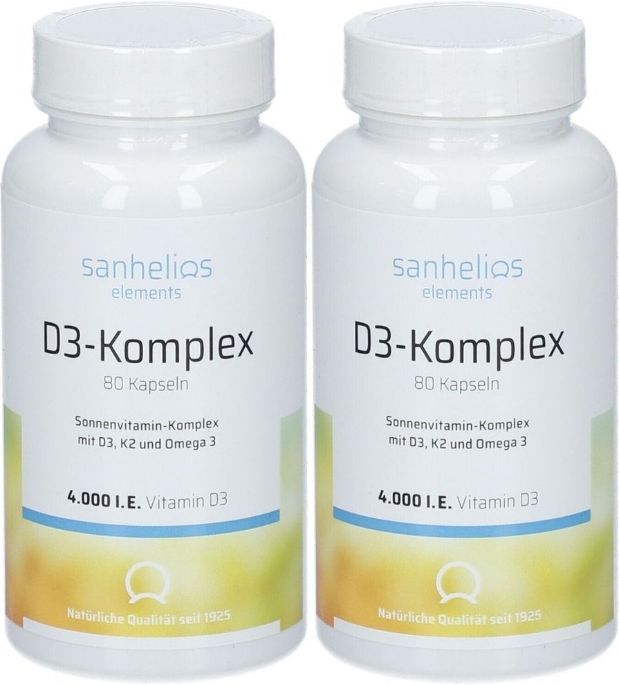 Sanhelios Vitamin D3 Sonnenvitamin-Komplex mit K2 2x 2x80 St Kapseln