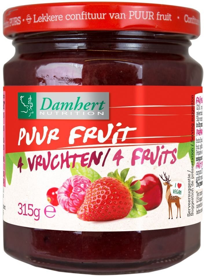 Thumbnail - Damhert Confituur 4 vruchten - 100% Fruit (zonder toegevoegde suiker) EN OK 315 g Sonstige