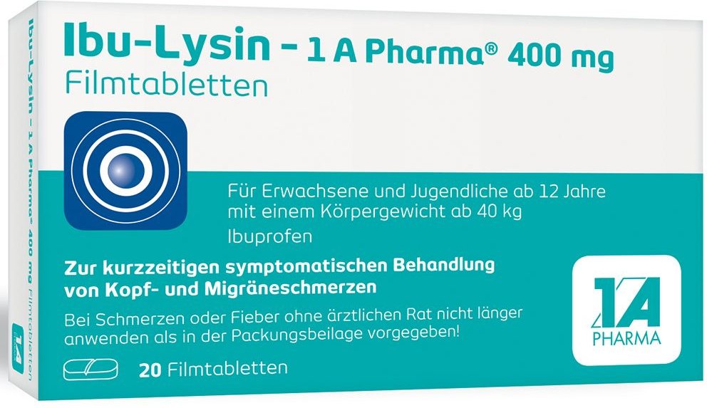 Ibu-Lysin 1A Pharma 400 mg Filmtabletten 20 St
