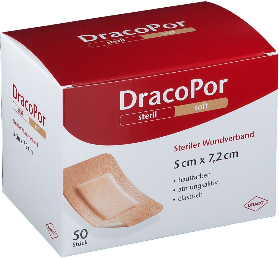 DracoPor Soft hautfarben Wundverband 5x7,2 cm steril