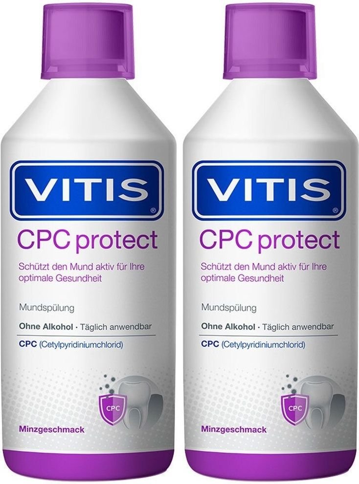 Vitis CPC Protect Mundspue x2 2x500 ml Mundwasser